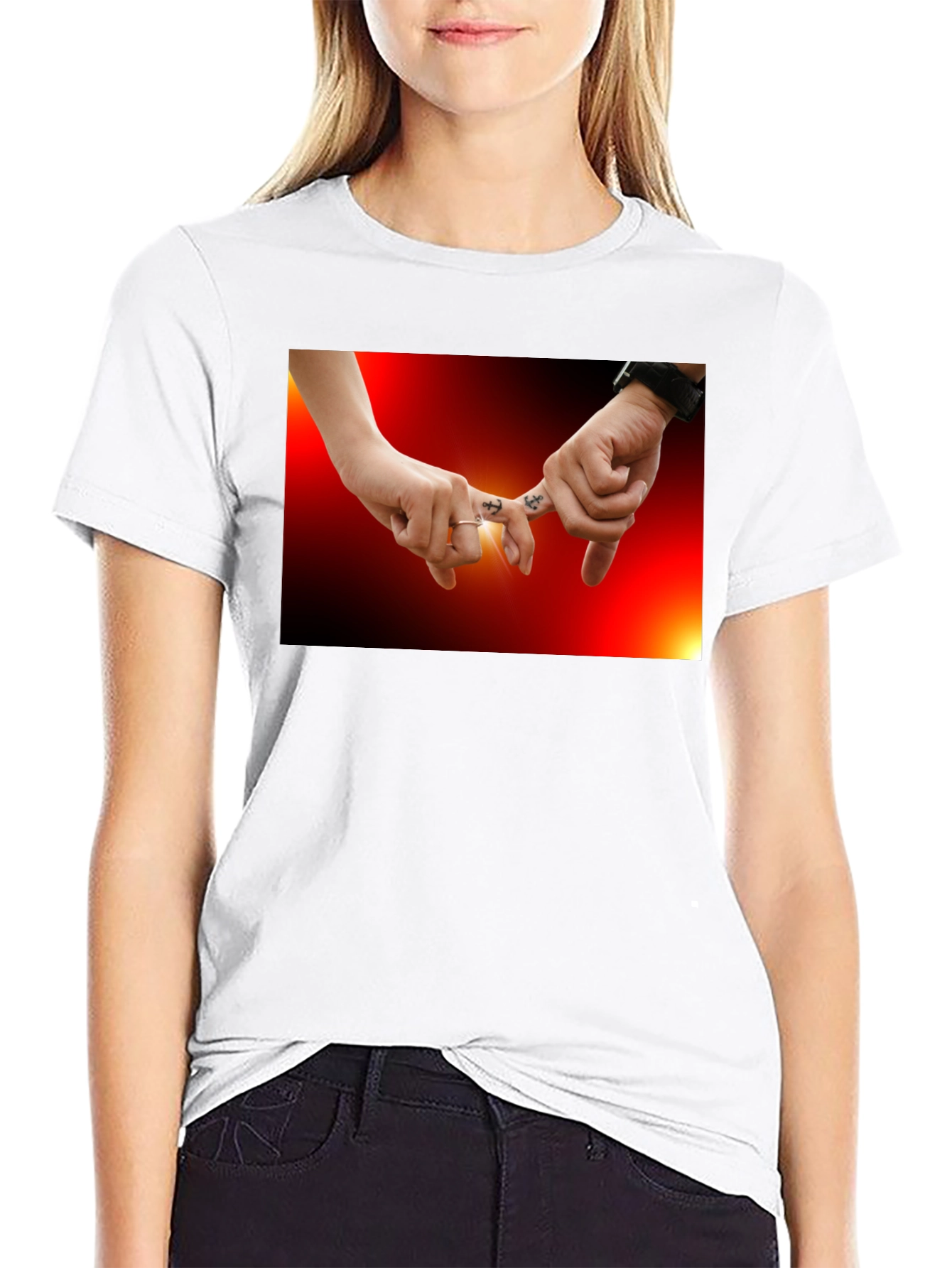 Pinky Promise Graphic Tee -  Trendy Black T-Shirt