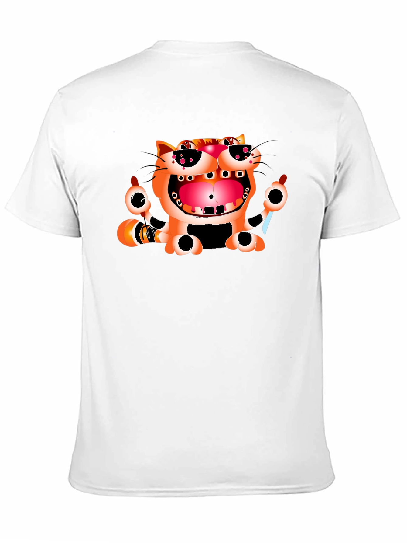 Funny Cat Graphic Print Black T-Shirt