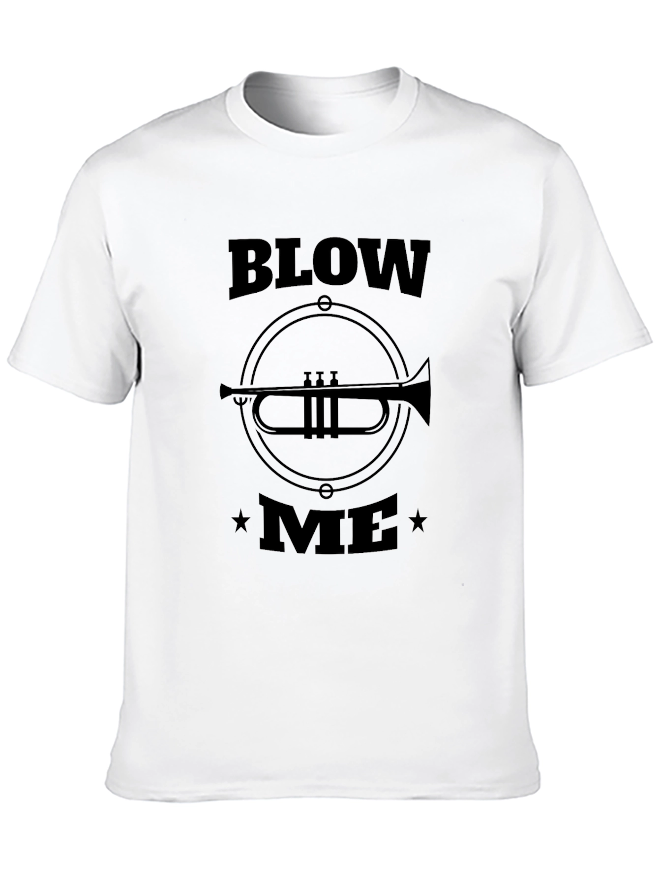 Blow Me Trumpet Graphic Black T-Shirt