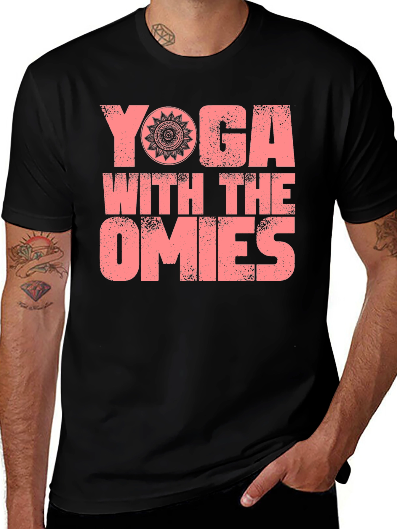 Yoga With The Omies Black Graphic T-Shirt