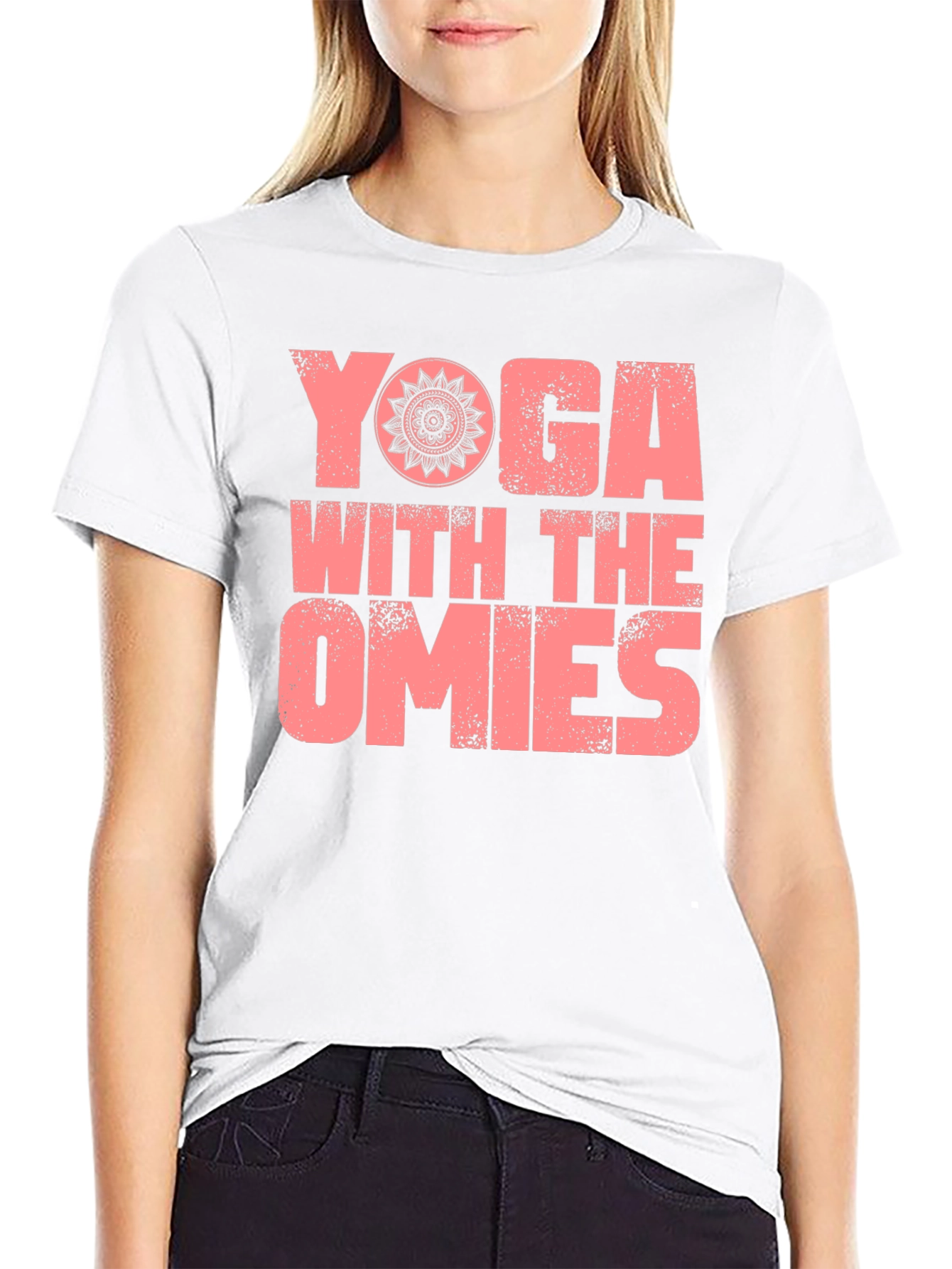 Yoga With The Omies Black Graphic T-Shirt