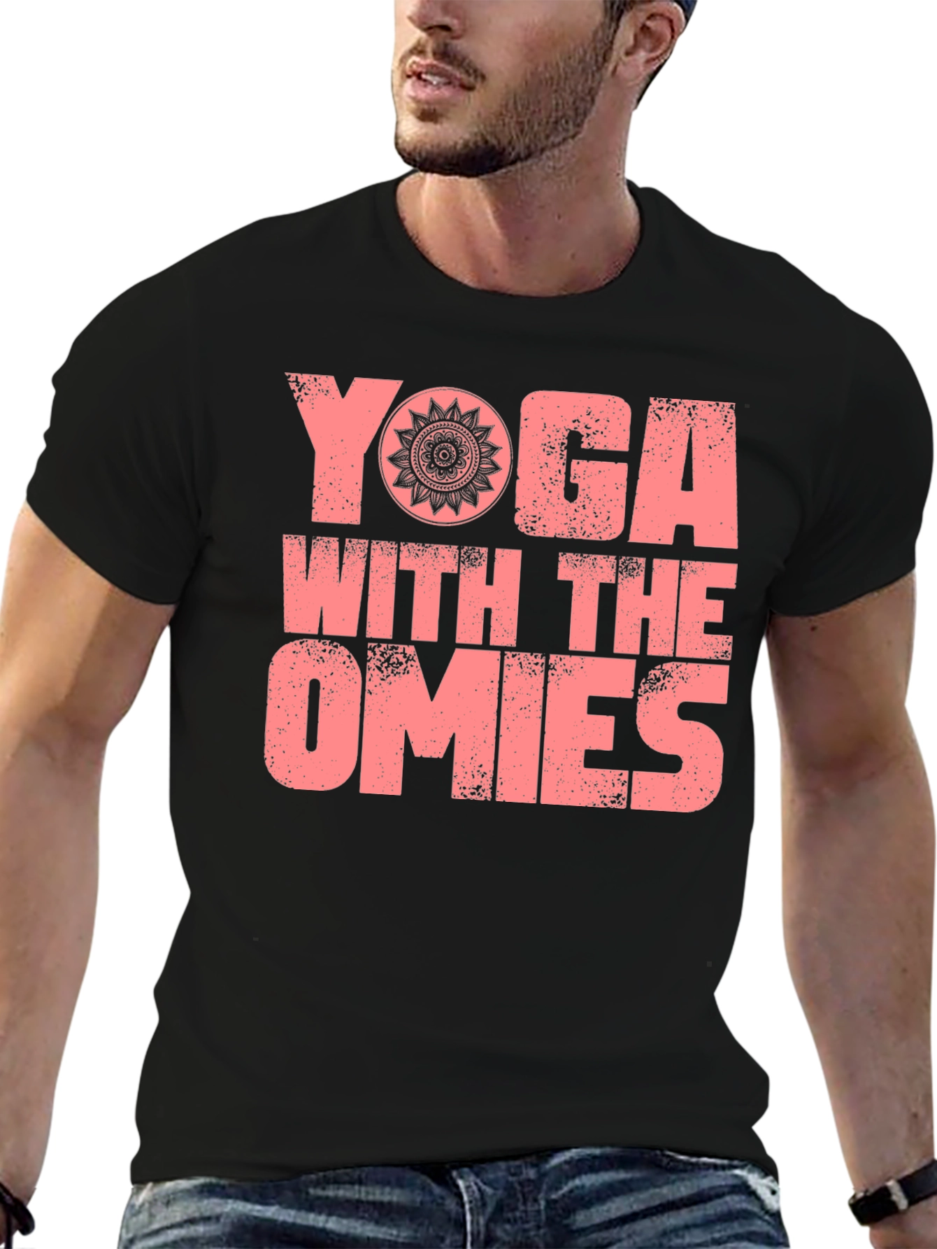 Yoga With The Omies Black Graphic T-Shirt