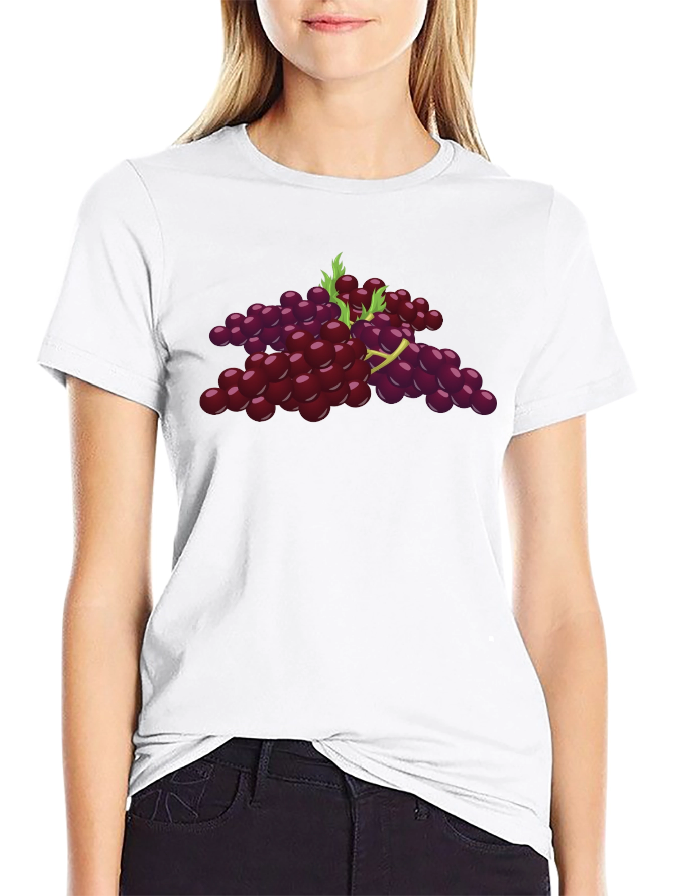 Grape Graphic Tee - Black Cotton Comfort