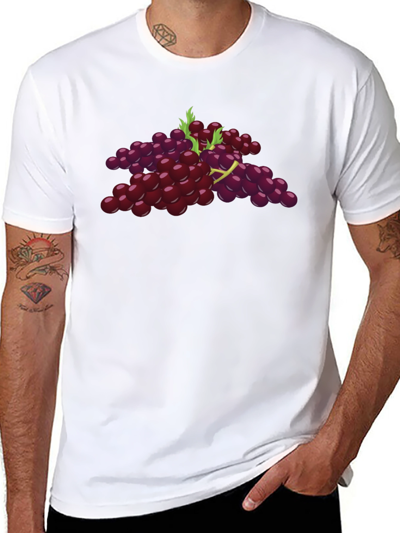 Grape Graphic Tee - Black Cotton Comfort