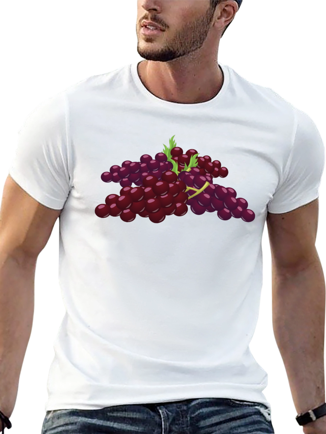 Grape Graphic Tee - Black Cotton Comfort