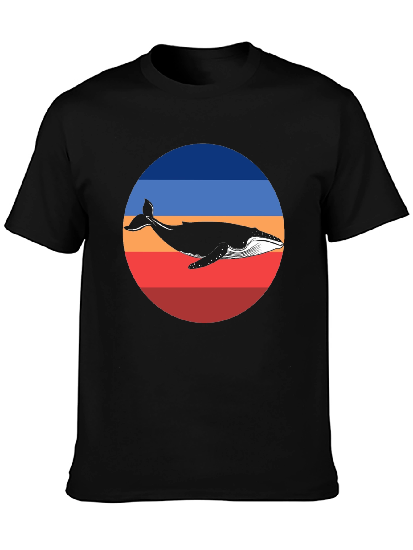 Whale Graphic Print Crew Neck T-Shirt