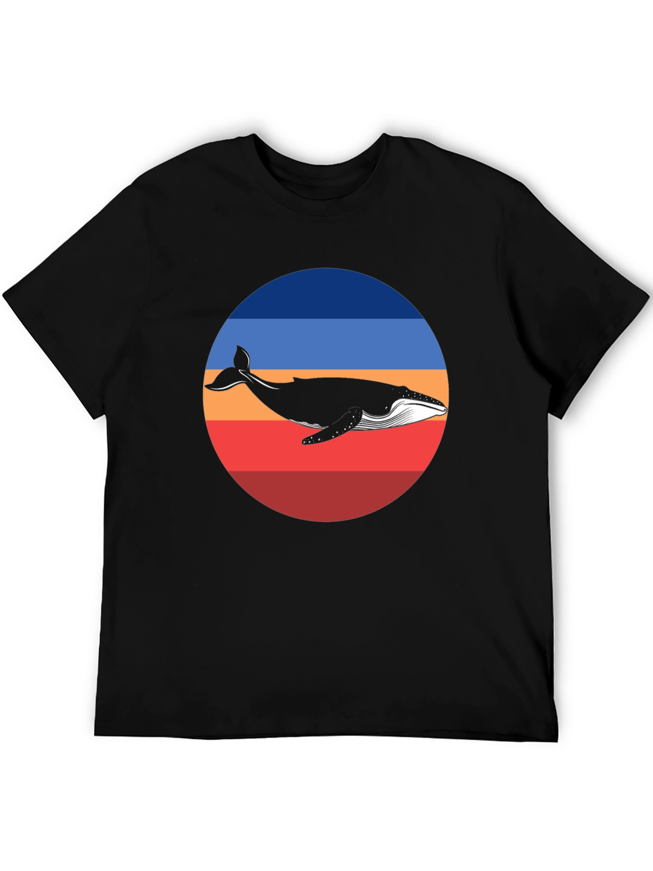 Whale Graphic Print Crew Neck T-Shirt