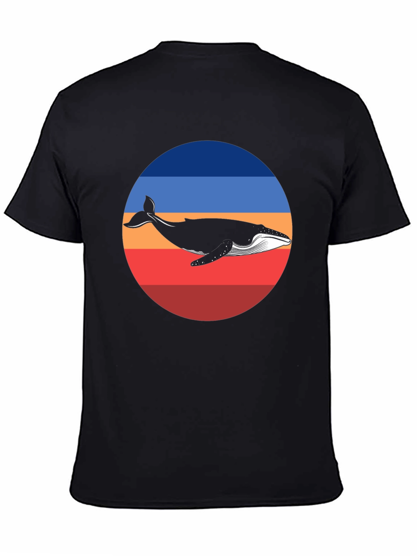 Whale Graphic Print Crew Neck T-Shirt