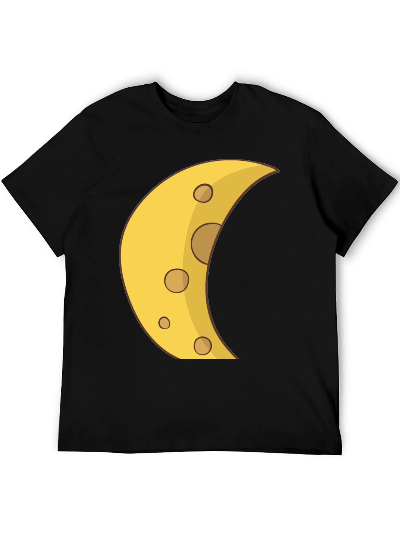 Cheese Moon Graphic Tee - Black Cotton T-Shirt