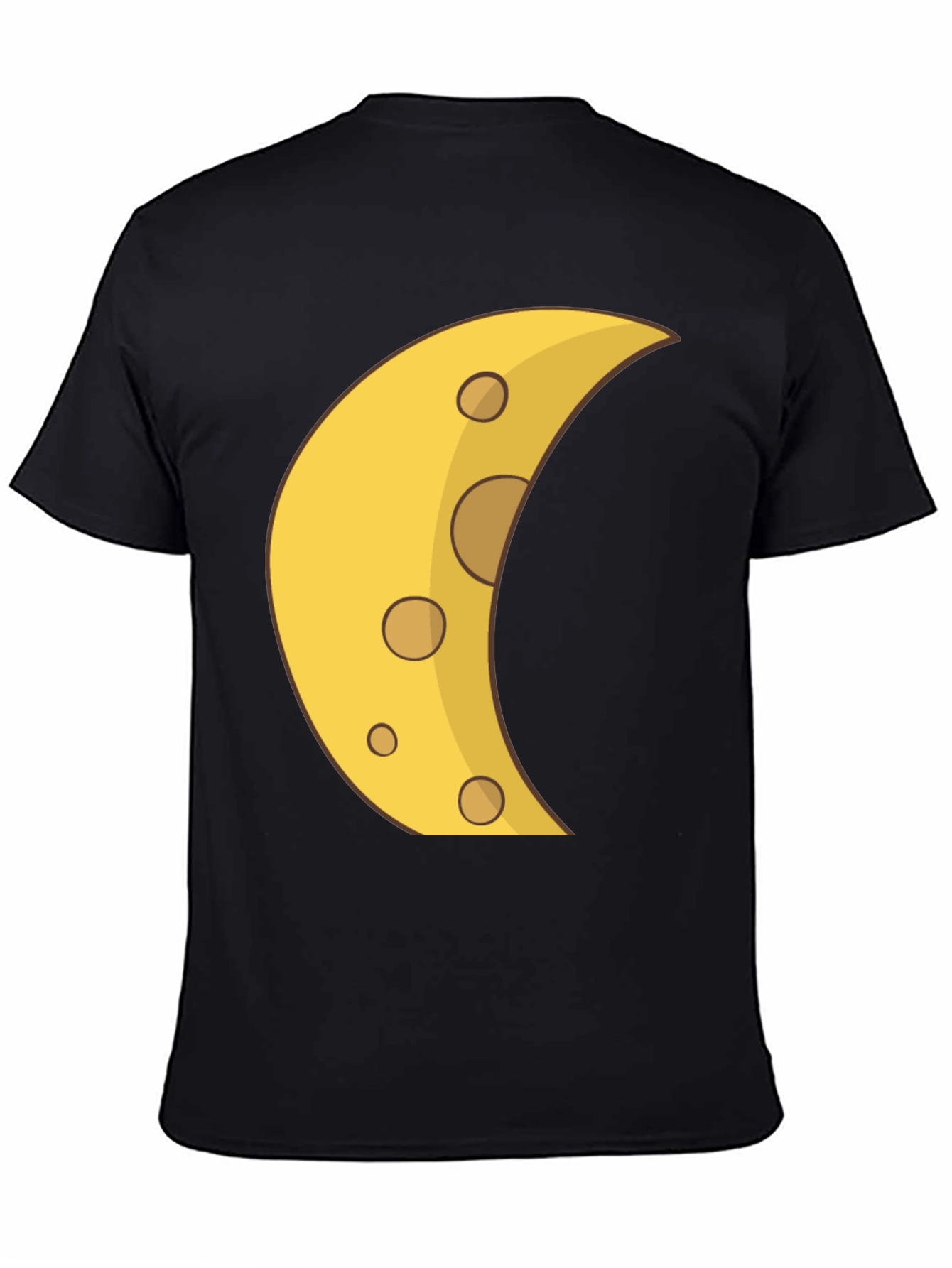 Cheese Moon Graphic Tee - Black Cotton T-Shirt