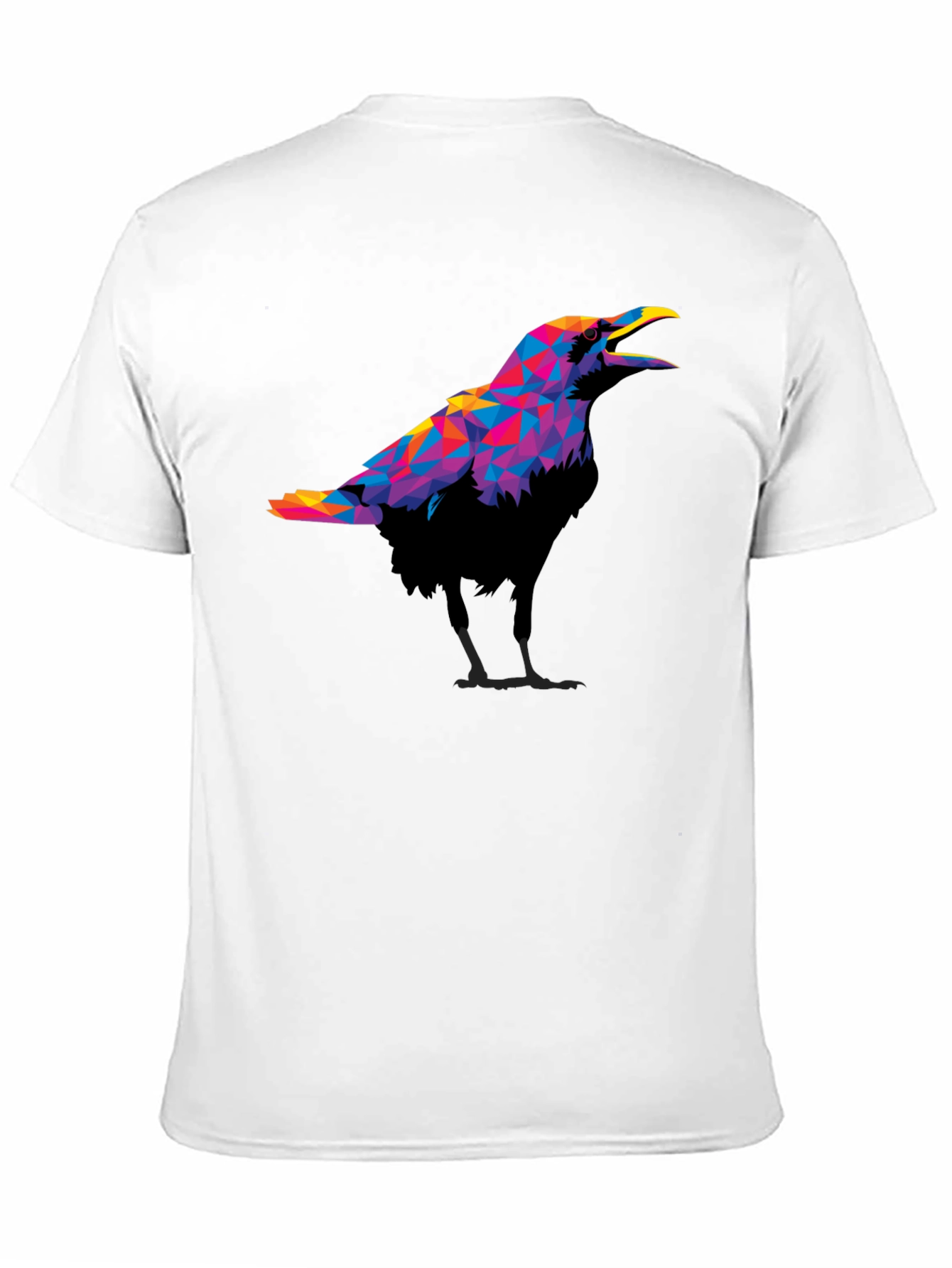 Geometric Crow Graphic Black T-Shirt