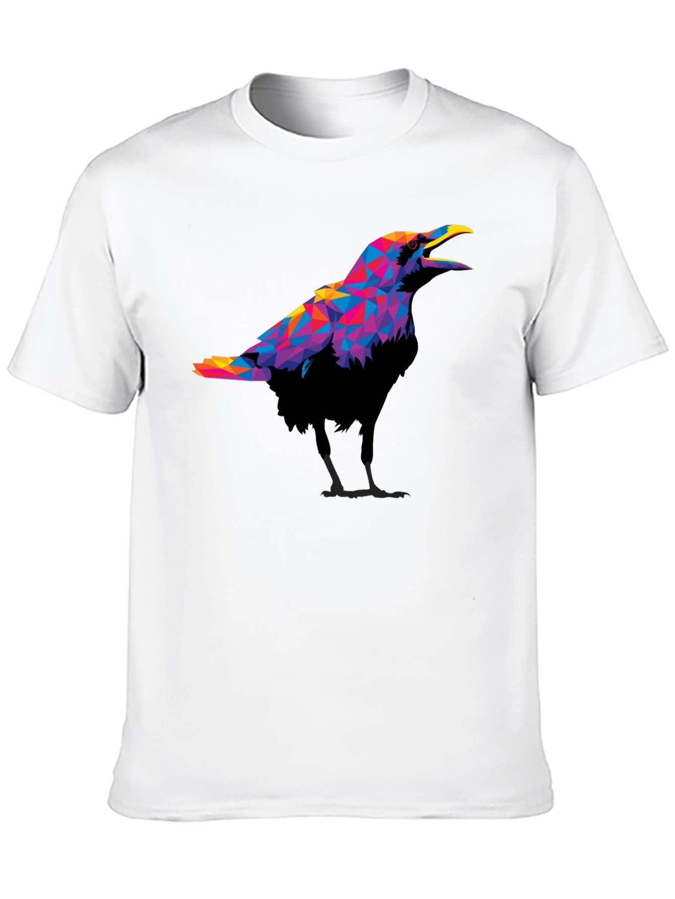 Geometric Crow Graphic Black T-Shirt
