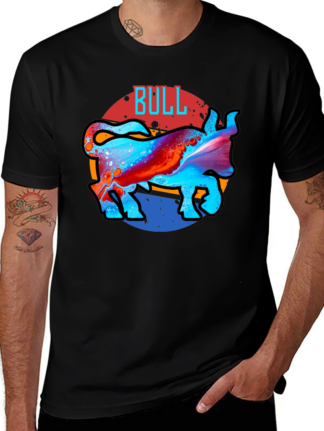 Cool Bull Graphic Black T-Shirt