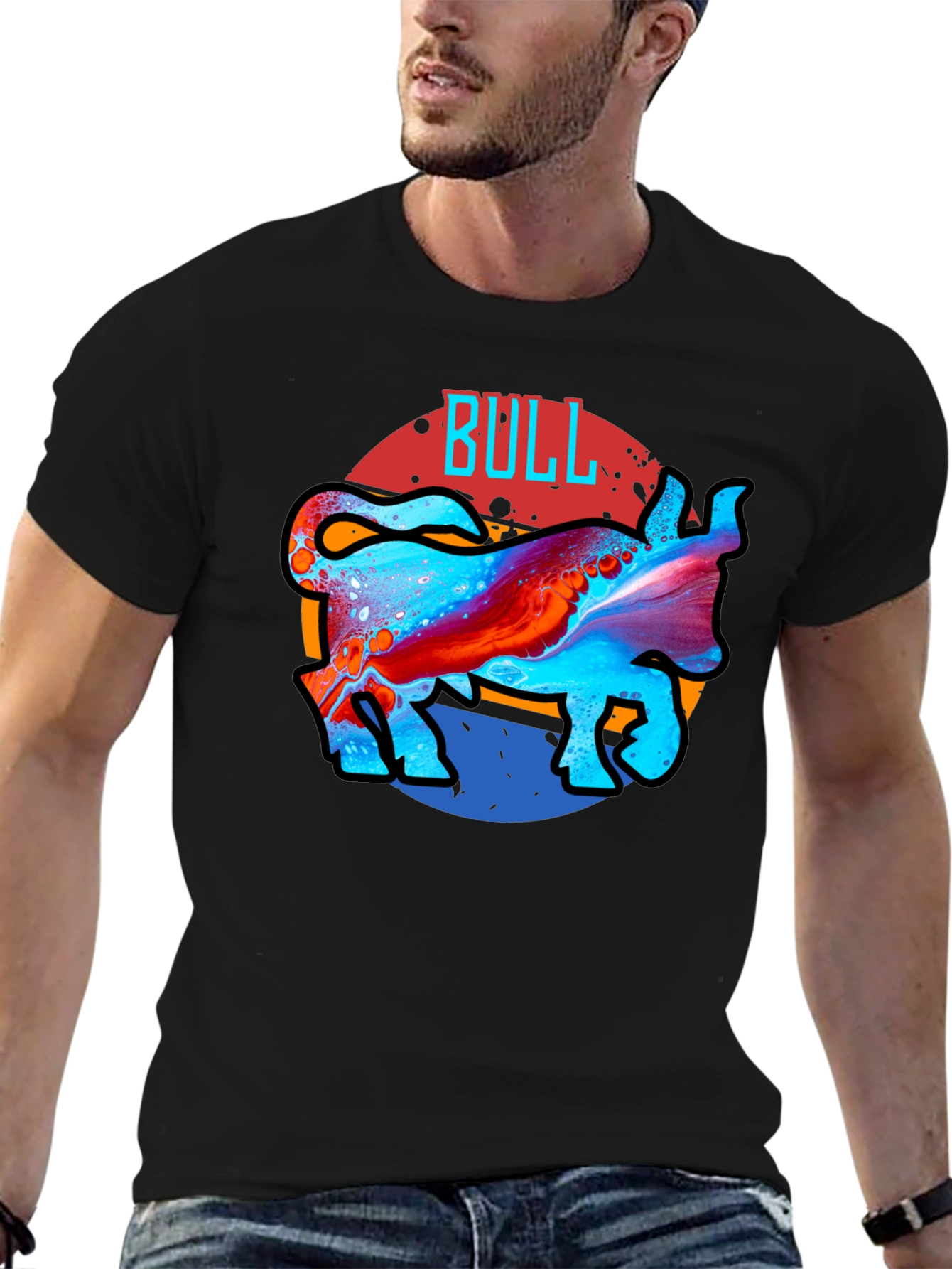 Cool Bull Graphic Black T-Shirt