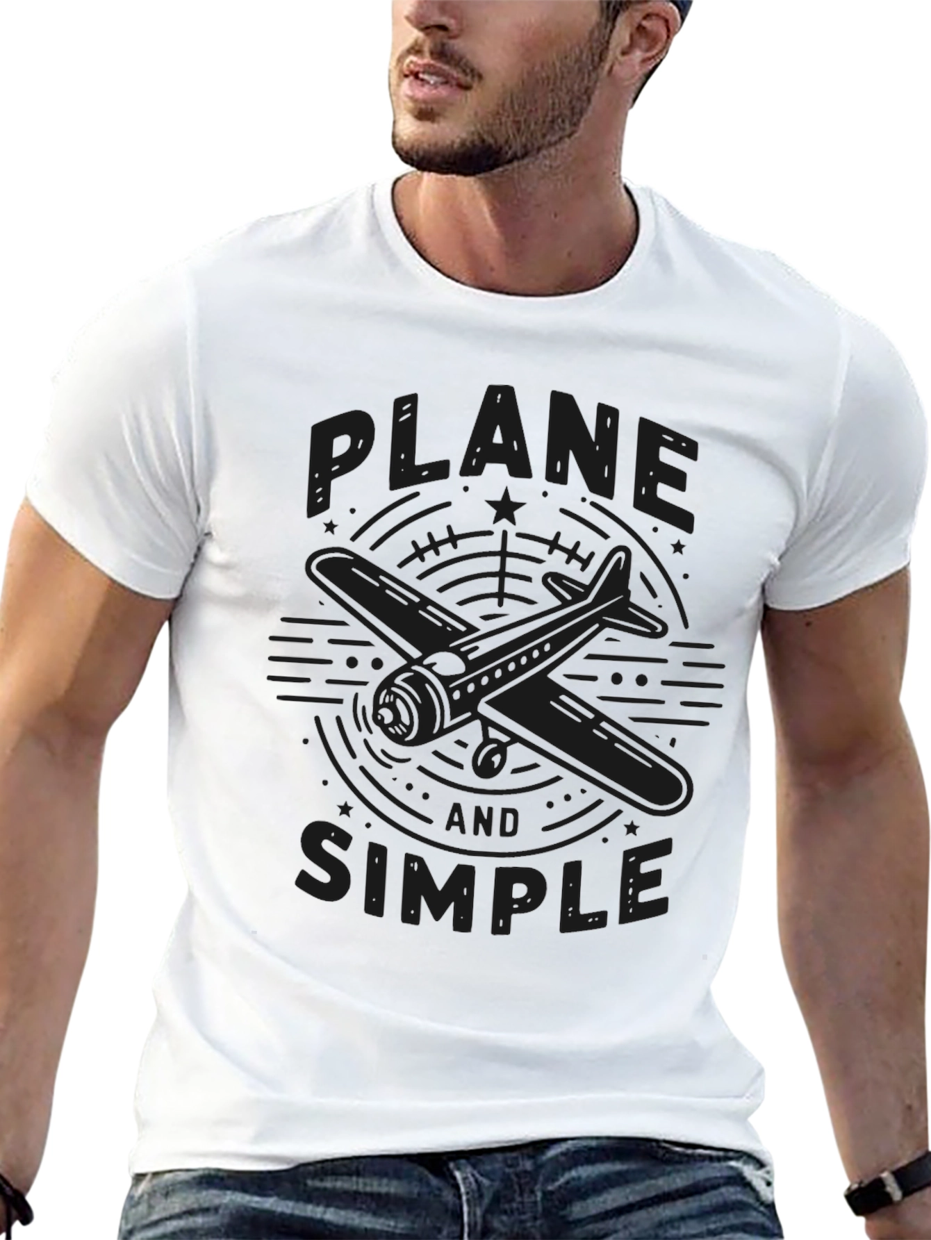 Plane and Simple Graphic T-Shirt