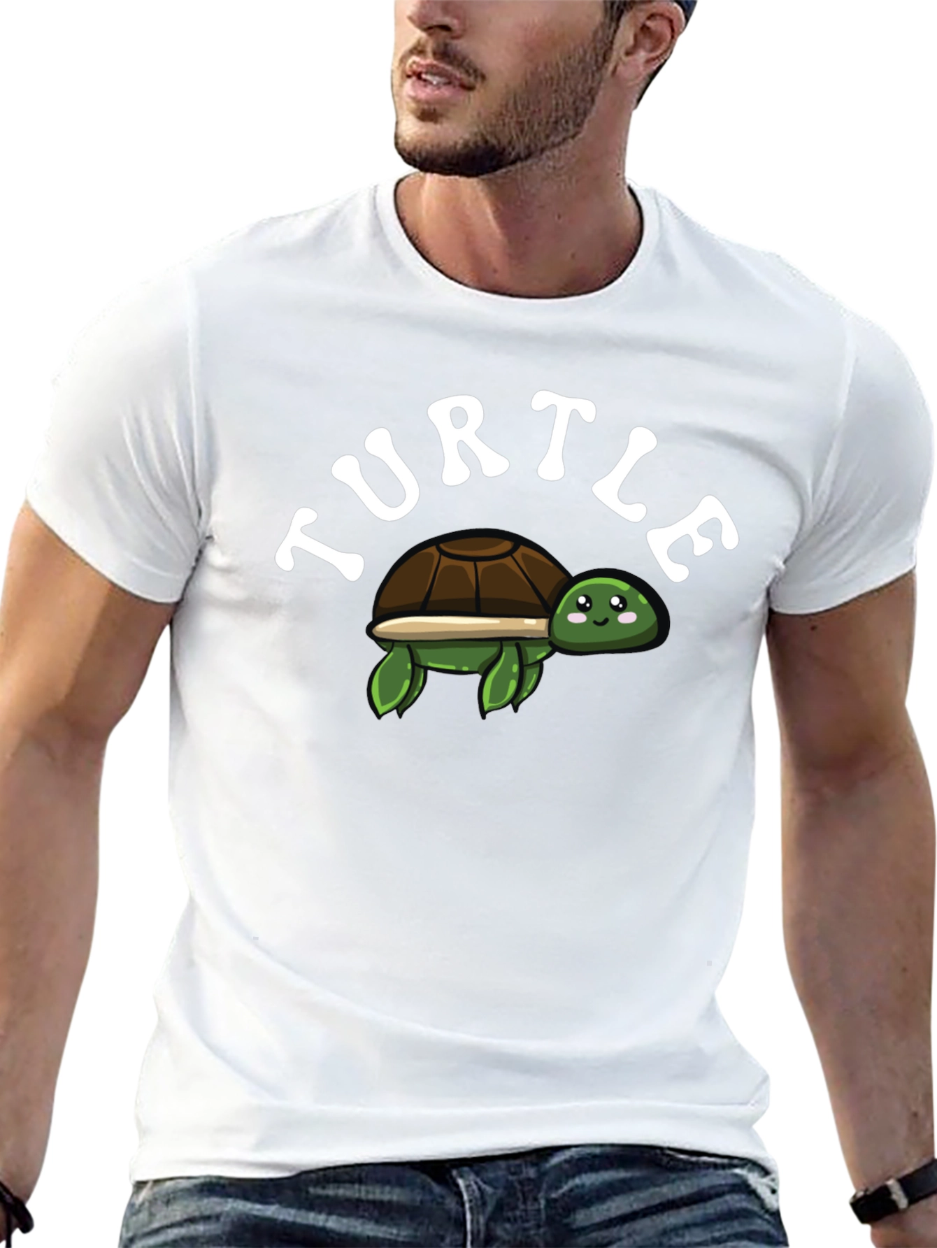 Cute Turtle Graphic T-Shirt - Black