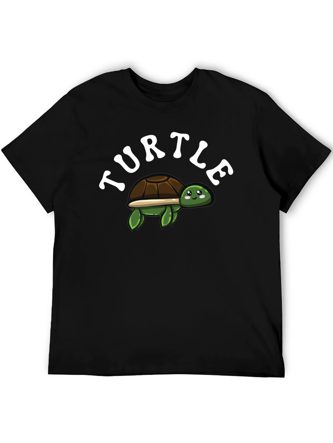 Cute Turtle Graphic T-Shirt - Black