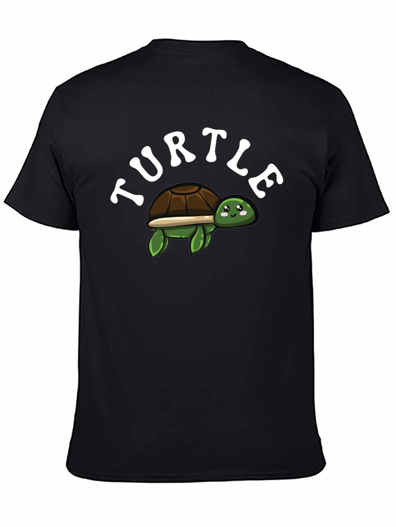 Cute Turtle Graphic T-Shirt - Black