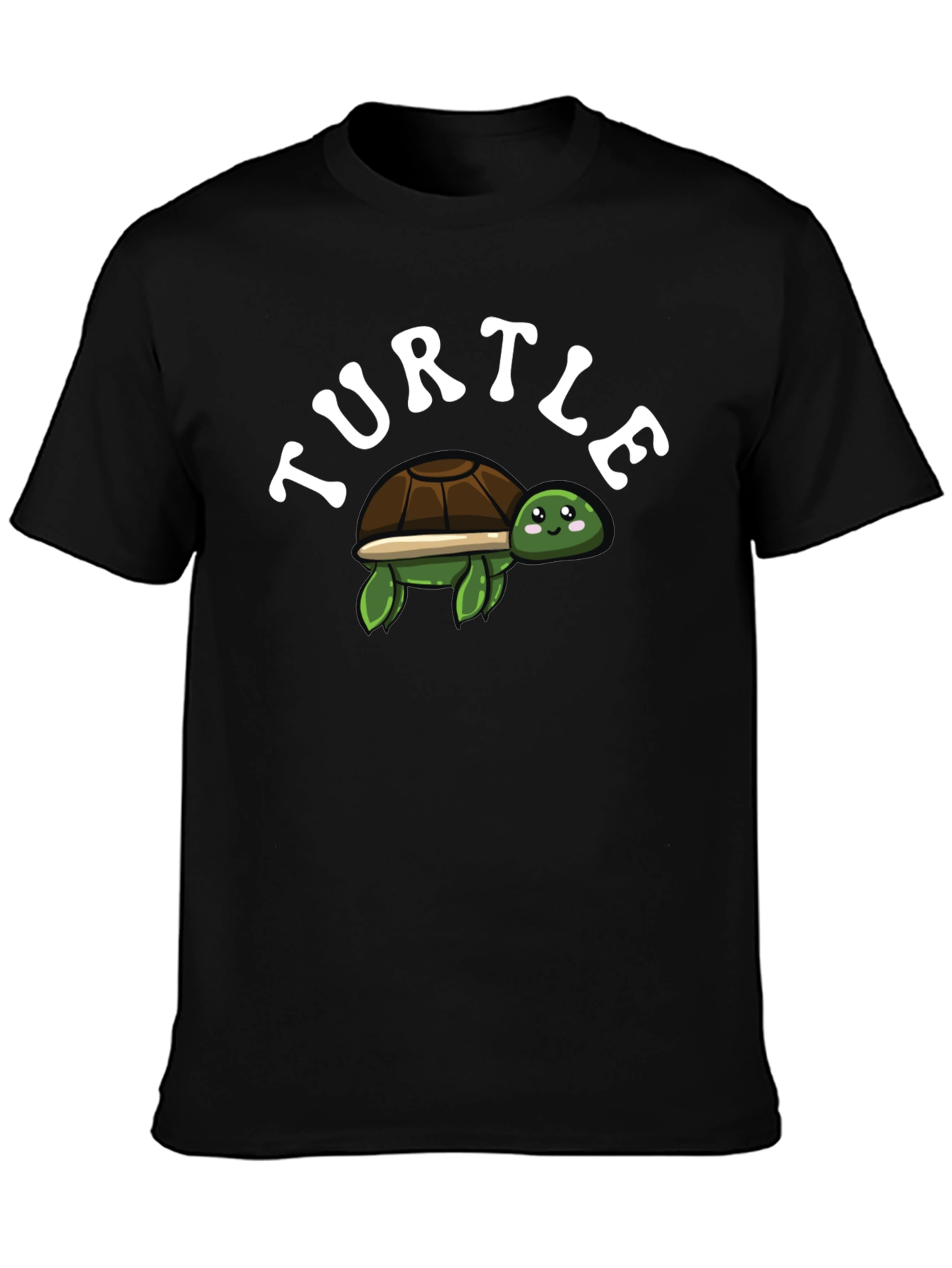 Cute Turtle Graphic T-Shirt - Black