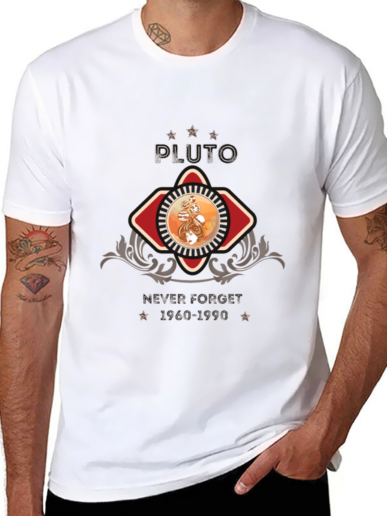 Retro Pluto T-Shirt - Never Forget 1960-1990