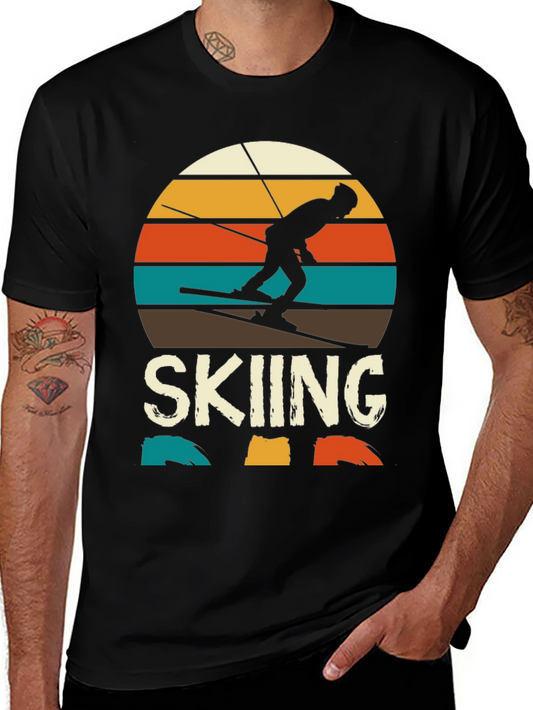 Retro Skiing T-Shirt - Vintage Style Graphic Tee