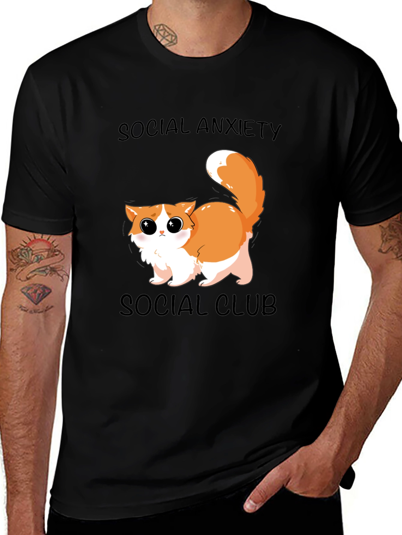 Social Anxiety Cat T-Shirt: Cute & Comfy