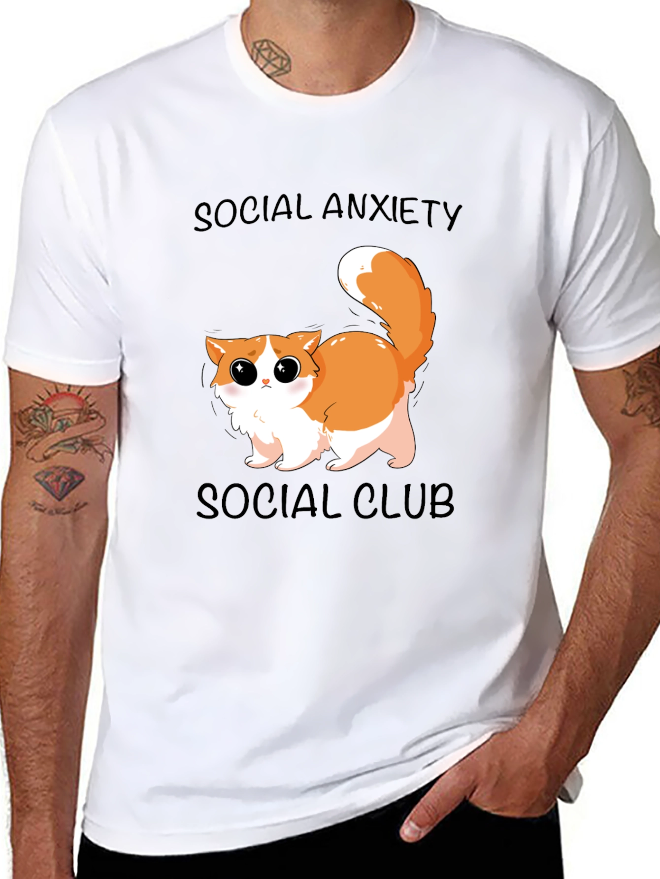 Social Anxiety Cat T-Shirt: Cute & Comfy