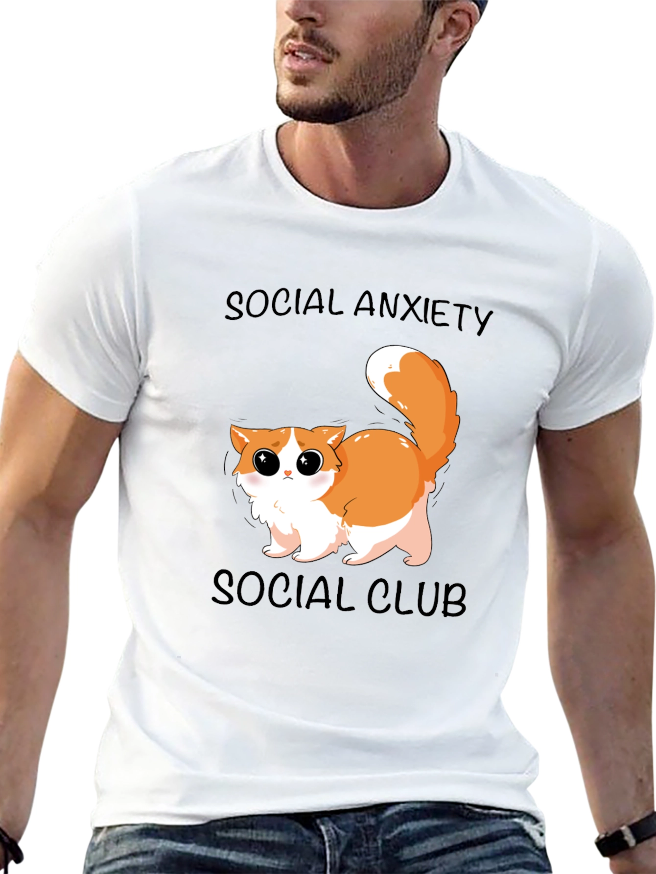 Social Anxiety Cat T-Shirt: Cute & Comfy