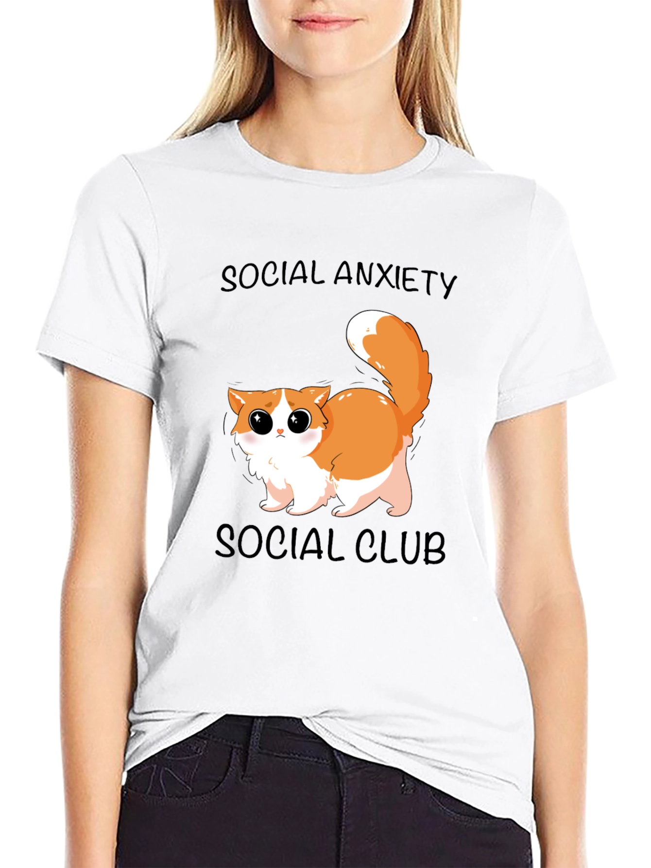 Social Anxiety Cat T-Shirt: Cute & Comfy