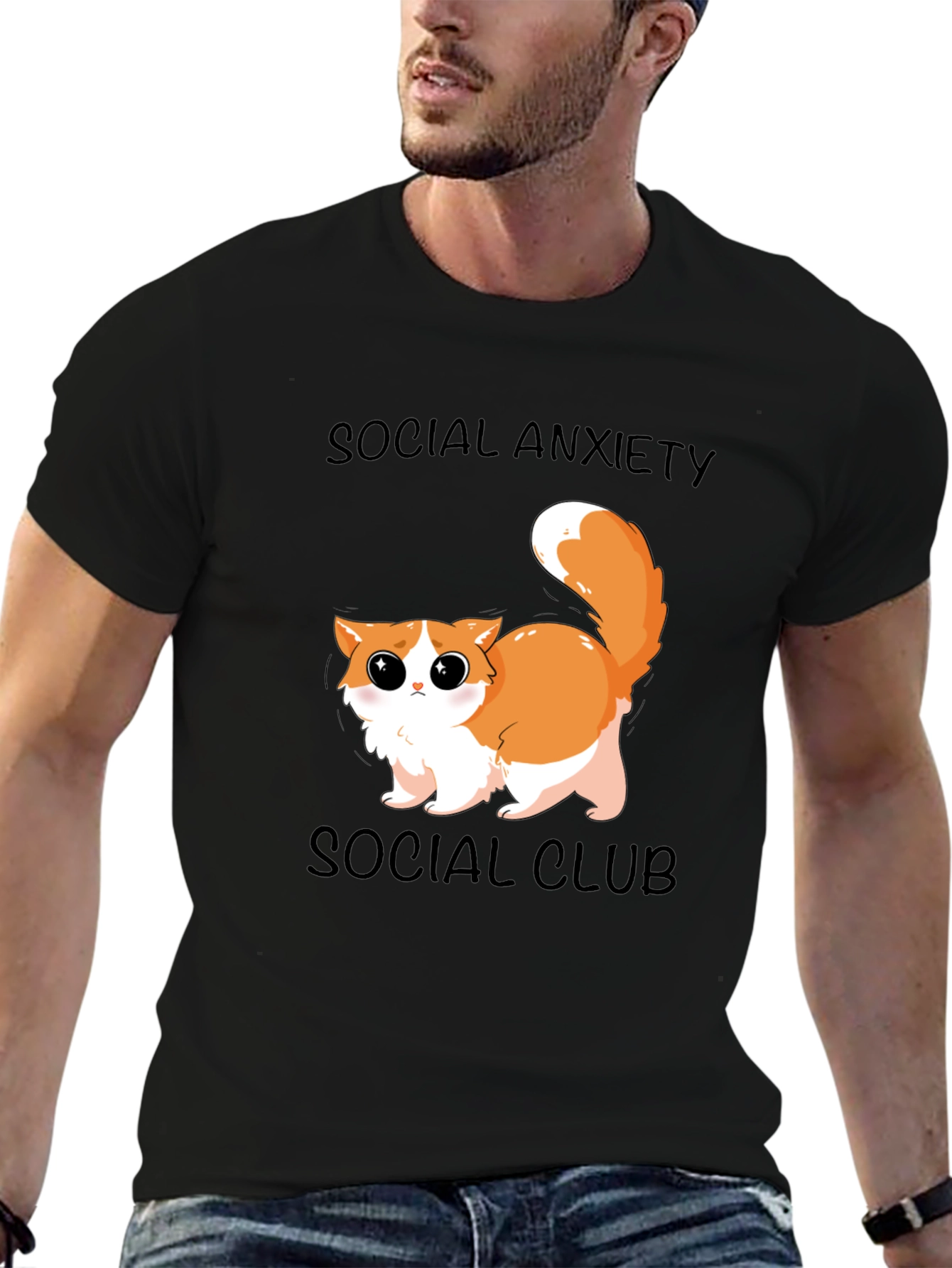 Social Anxiety Cat T-Shirt: Cute & Comfy