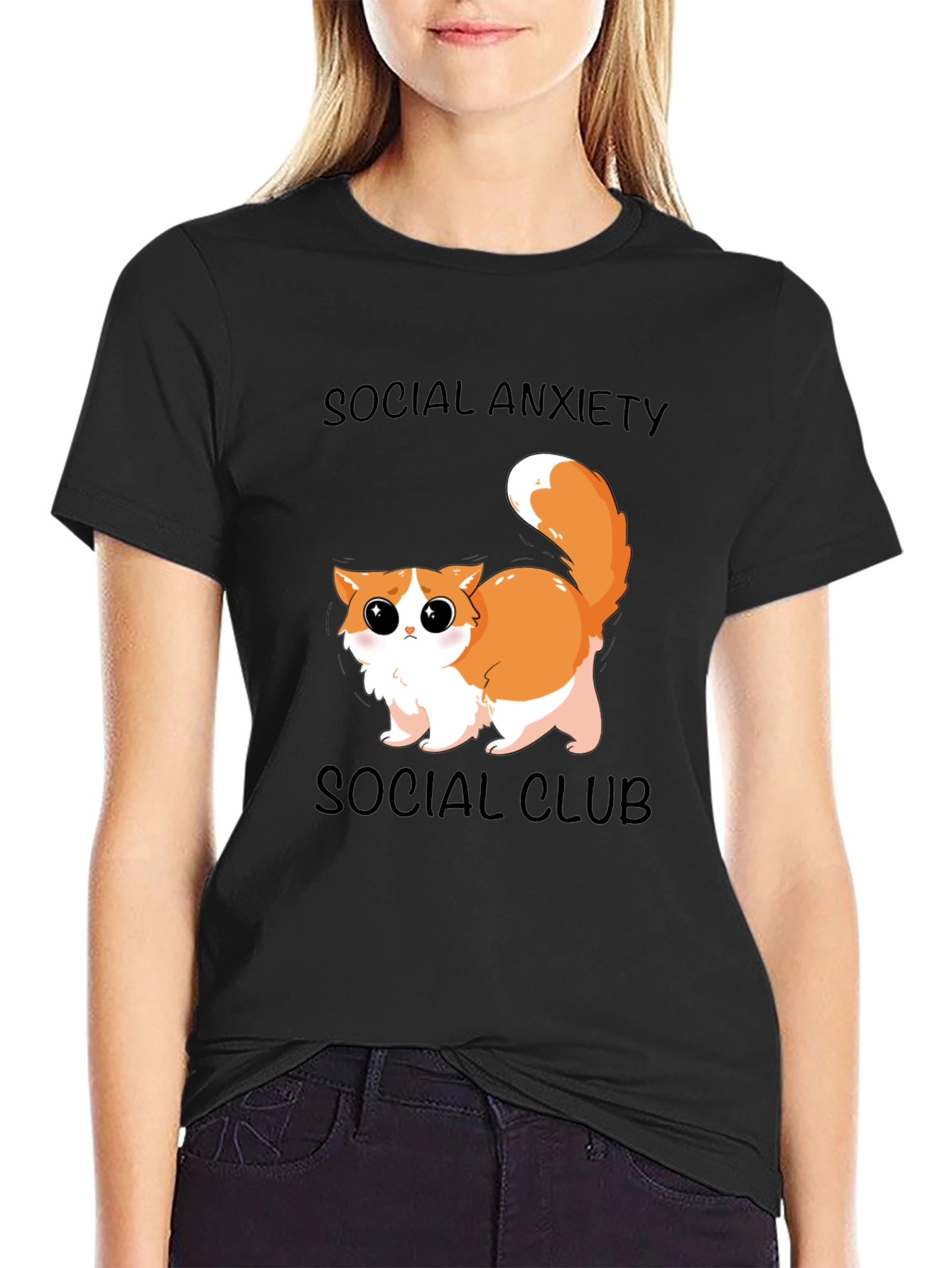 Social Anxiety Cat T-Shirt: Cute & Comfy