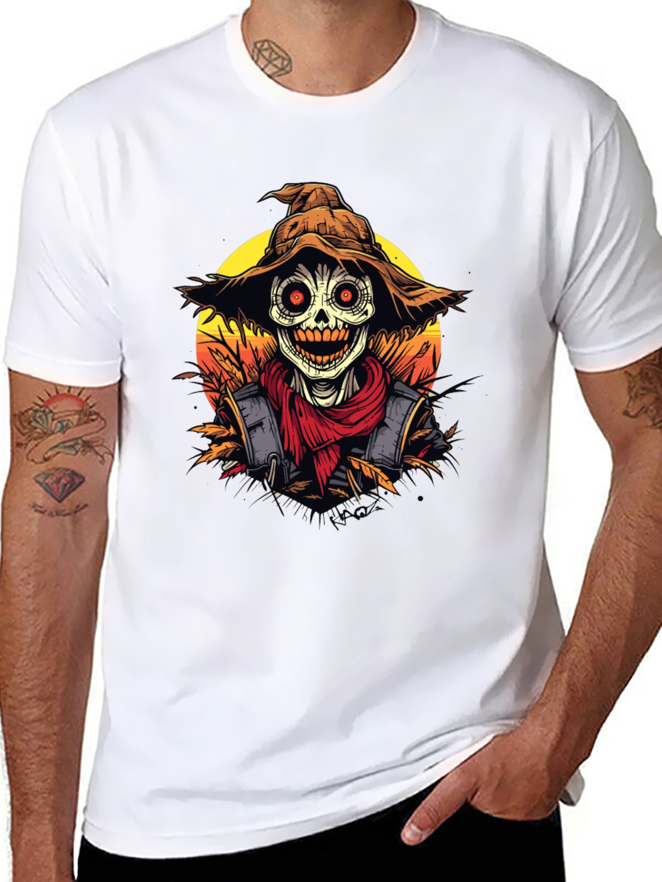 Scarecrow Graphic Tee - Halloween Shirt