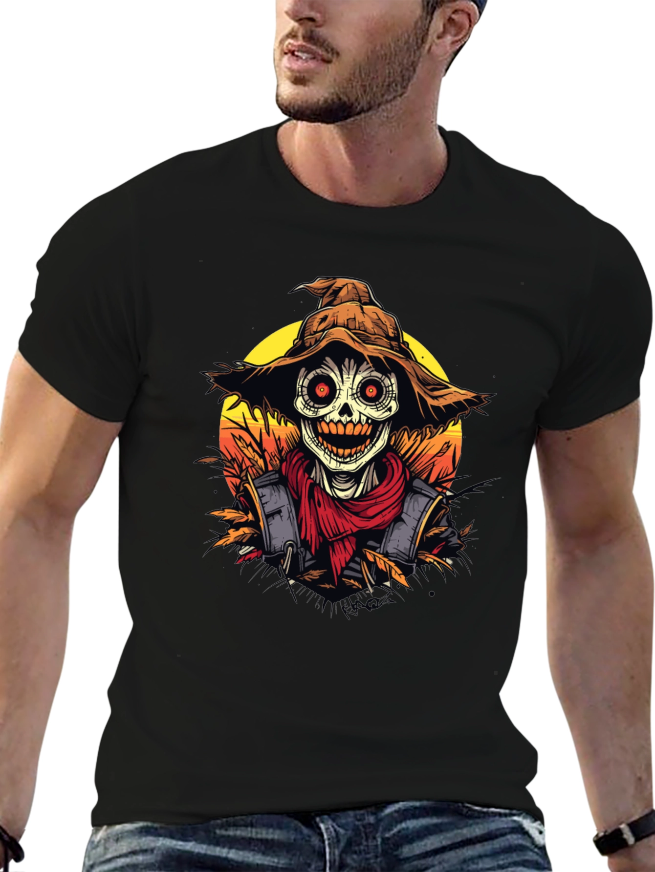 Scarecrow Graphic Tee - Halloween Shirt