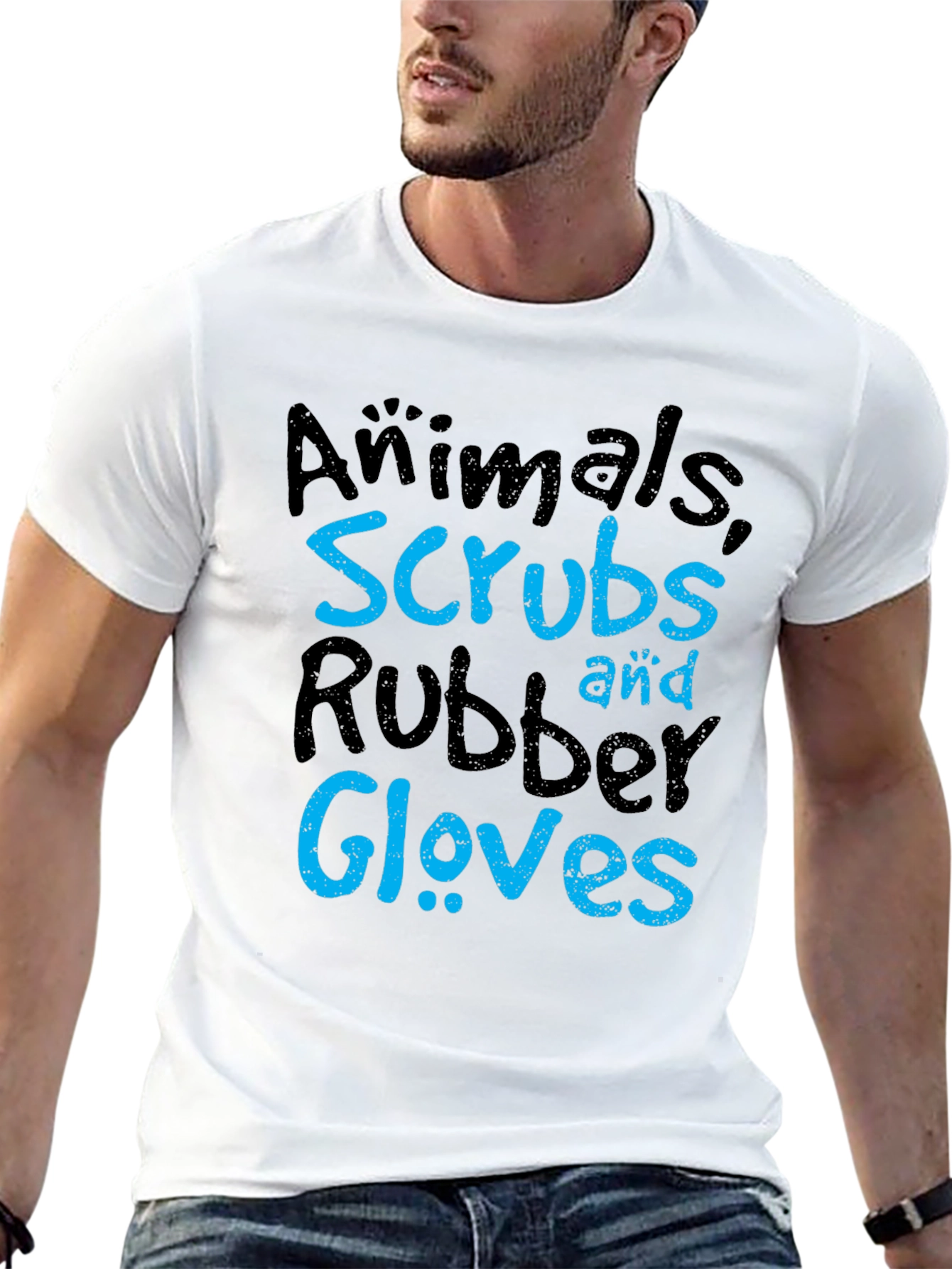 Animals Scrubs Rubber Gloves T-Shirt - Vet Life Tee