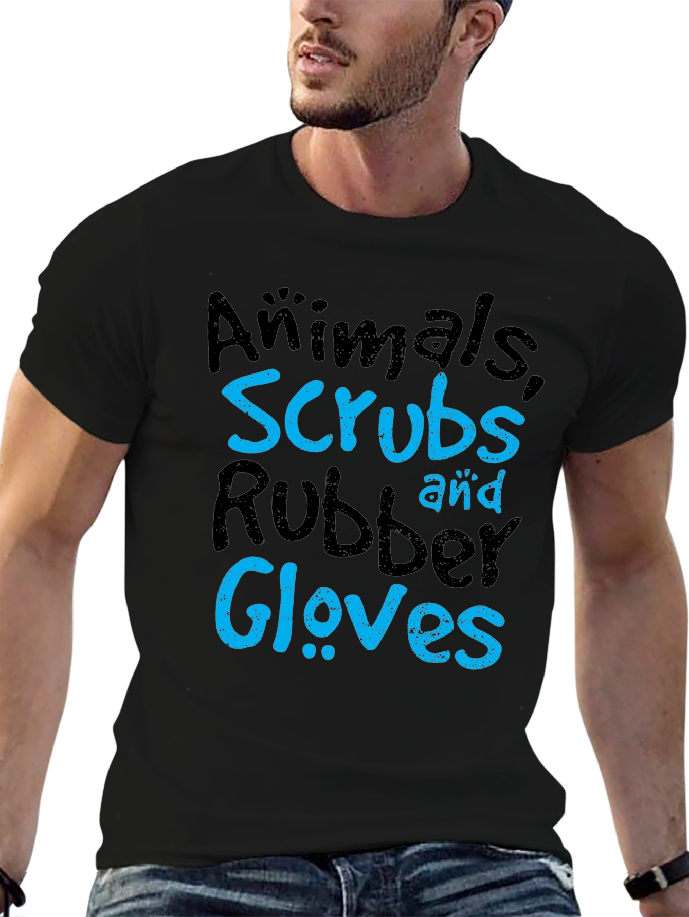 Animals Scrubs Rubber Gloves T-Shirt - Vet Life Tee