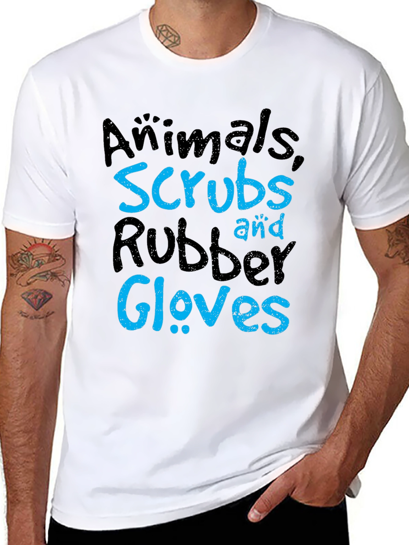Animals Scrubs Rubber Gloves T-Shirt - Vet Life Tee