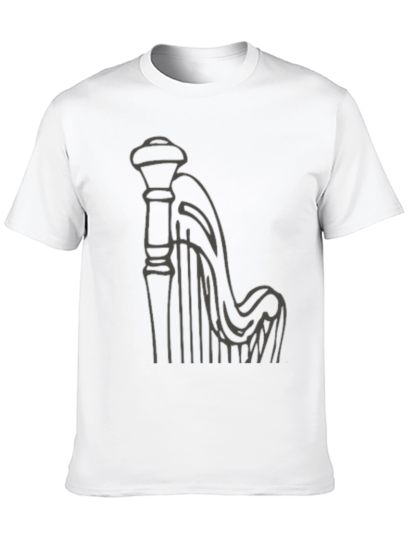 Harp Graphic T-Shirt - Classic Musical Instrument Tee
