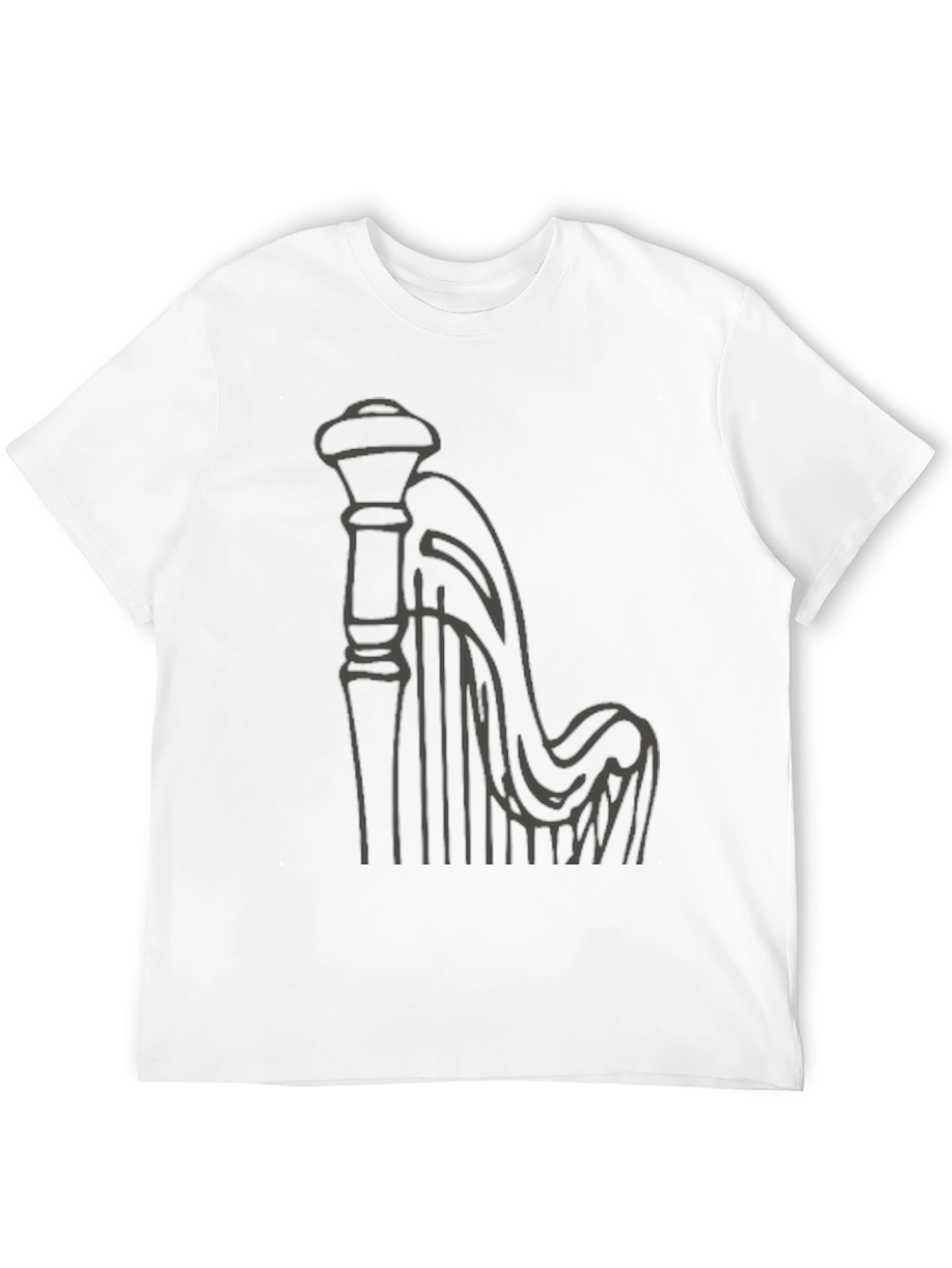 Harp Graphic T-Shirt - Classic Musical Instrument Tee
