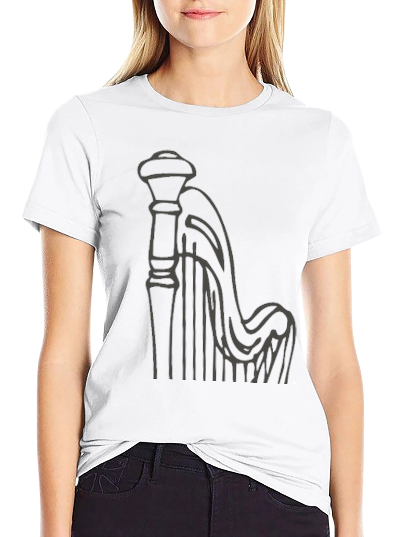 Harp Graphic T-Shirt - Classic Musical Instrument Tee