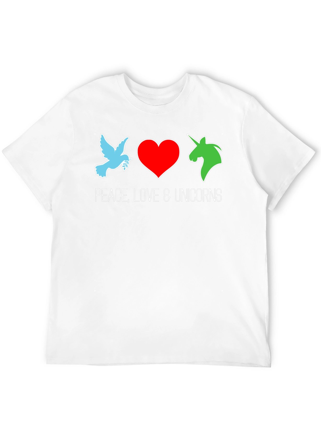 Peace Love & Unicorns Black T-Shirt