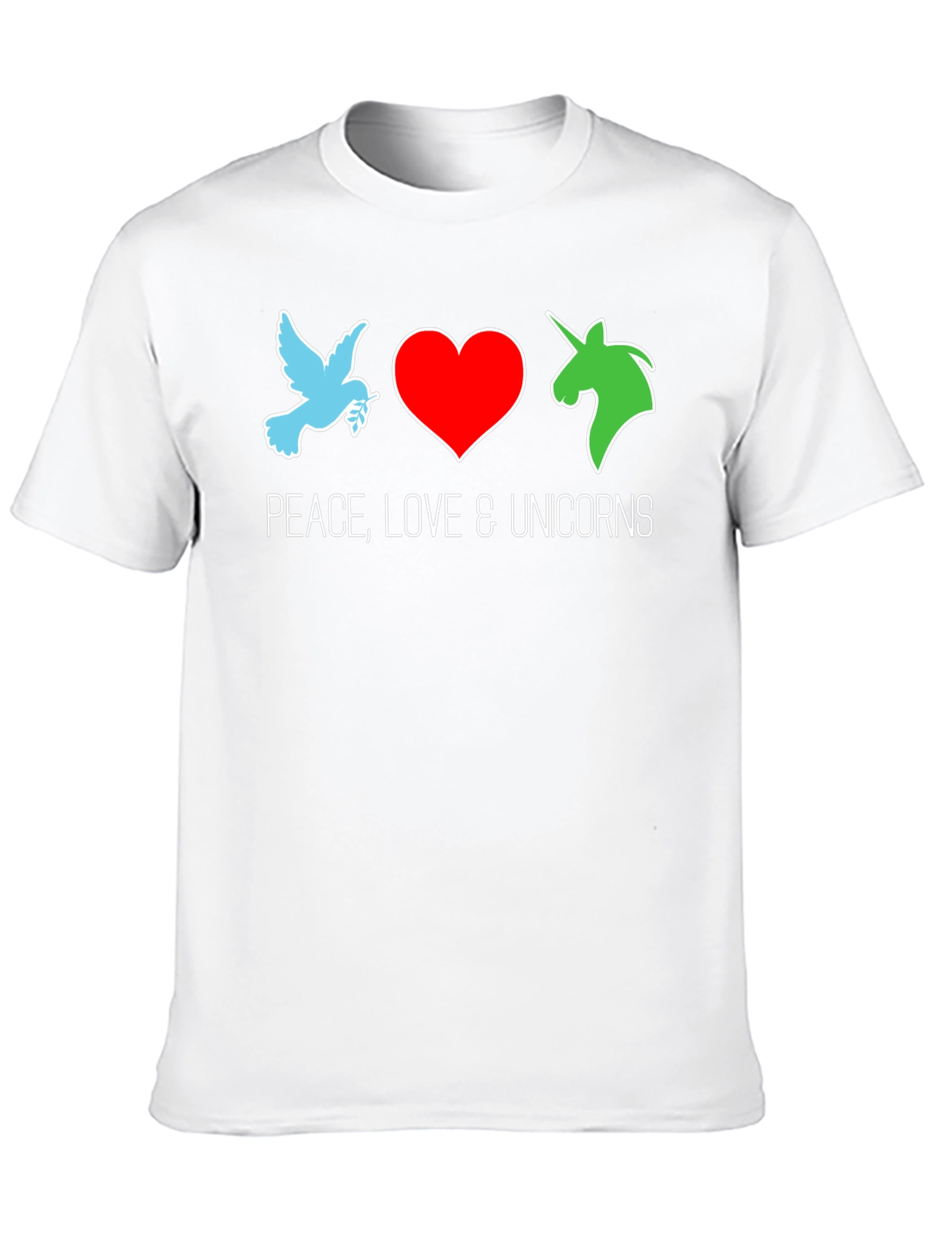 Peace Love & Unicorns Black T-Shirt