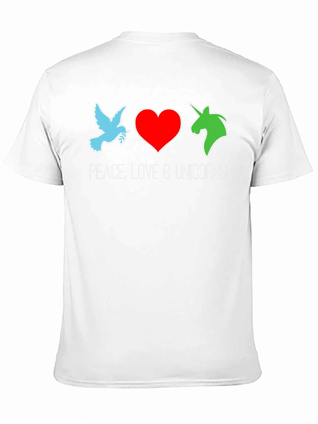 Peace Love & Unicorns Black T-Shirt