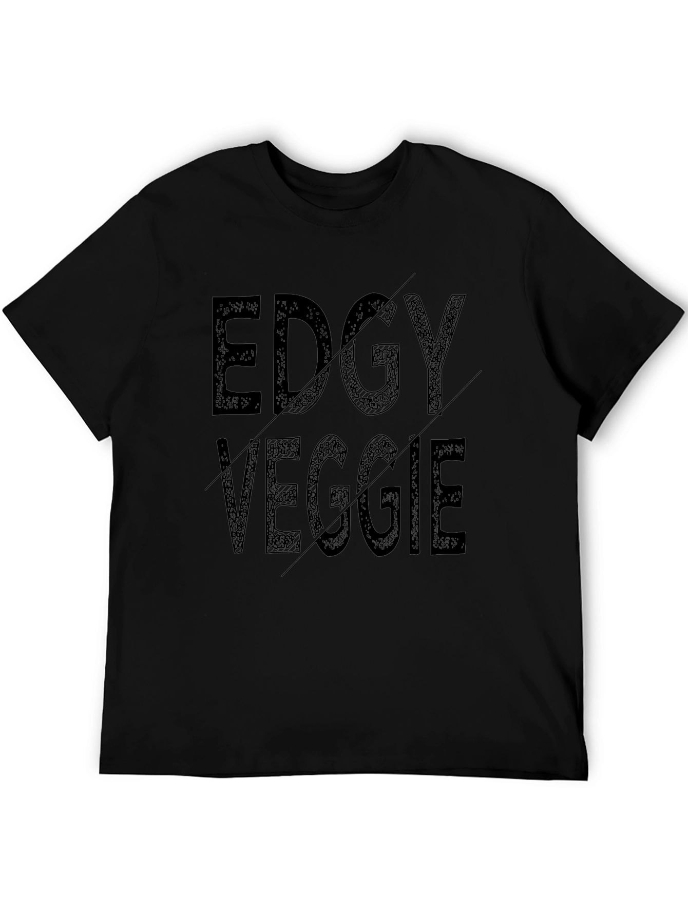 Edgy Veggie Graphic Tee - Unisex Black T-Shirt
