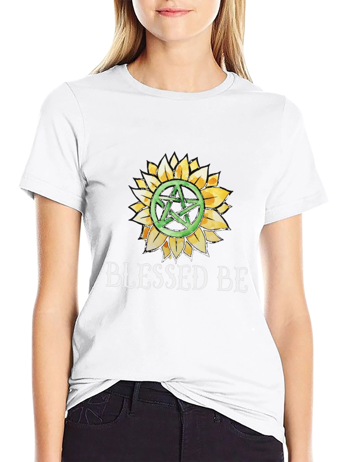 Blessed Be Sunflower Pentacle Graphic Tee