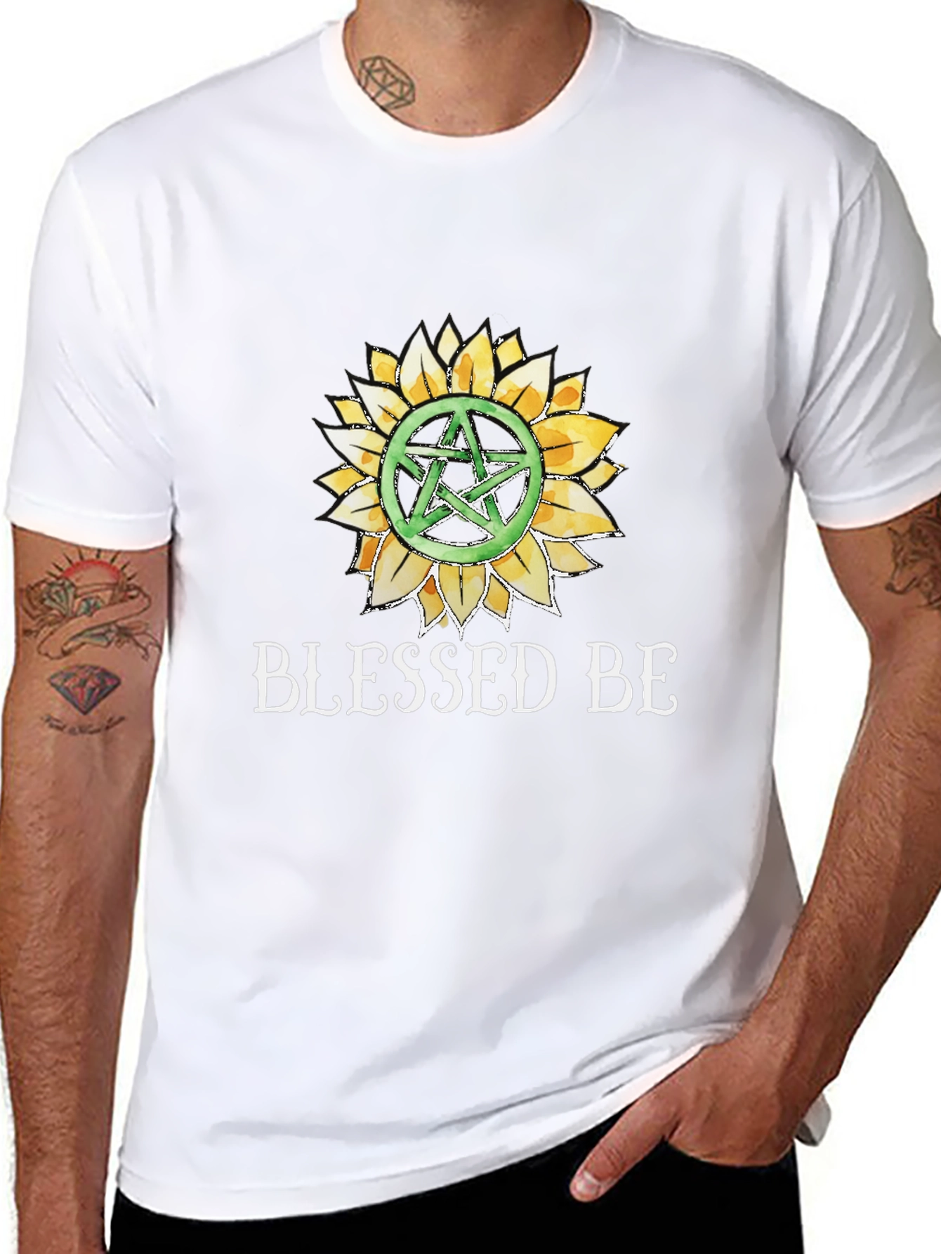 Blessed Be Sunflower Pentacle Graphic Tee