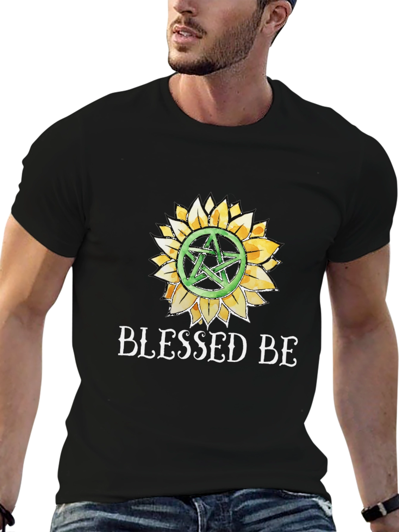 Blessed Be Sunflower Pentacle Graphic Tee