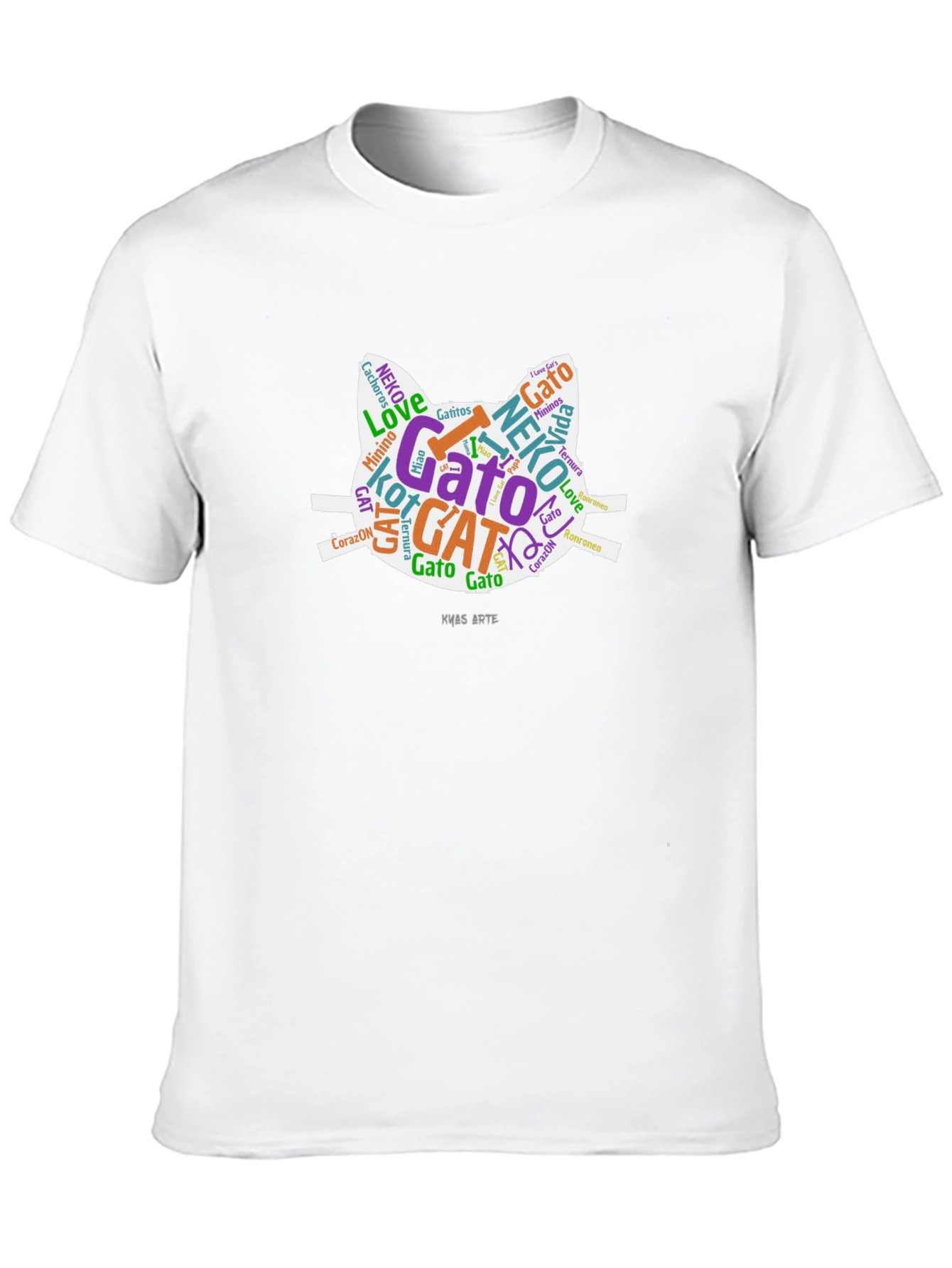 Cat Word Art T-Shirt - Stylish Graphic Tee