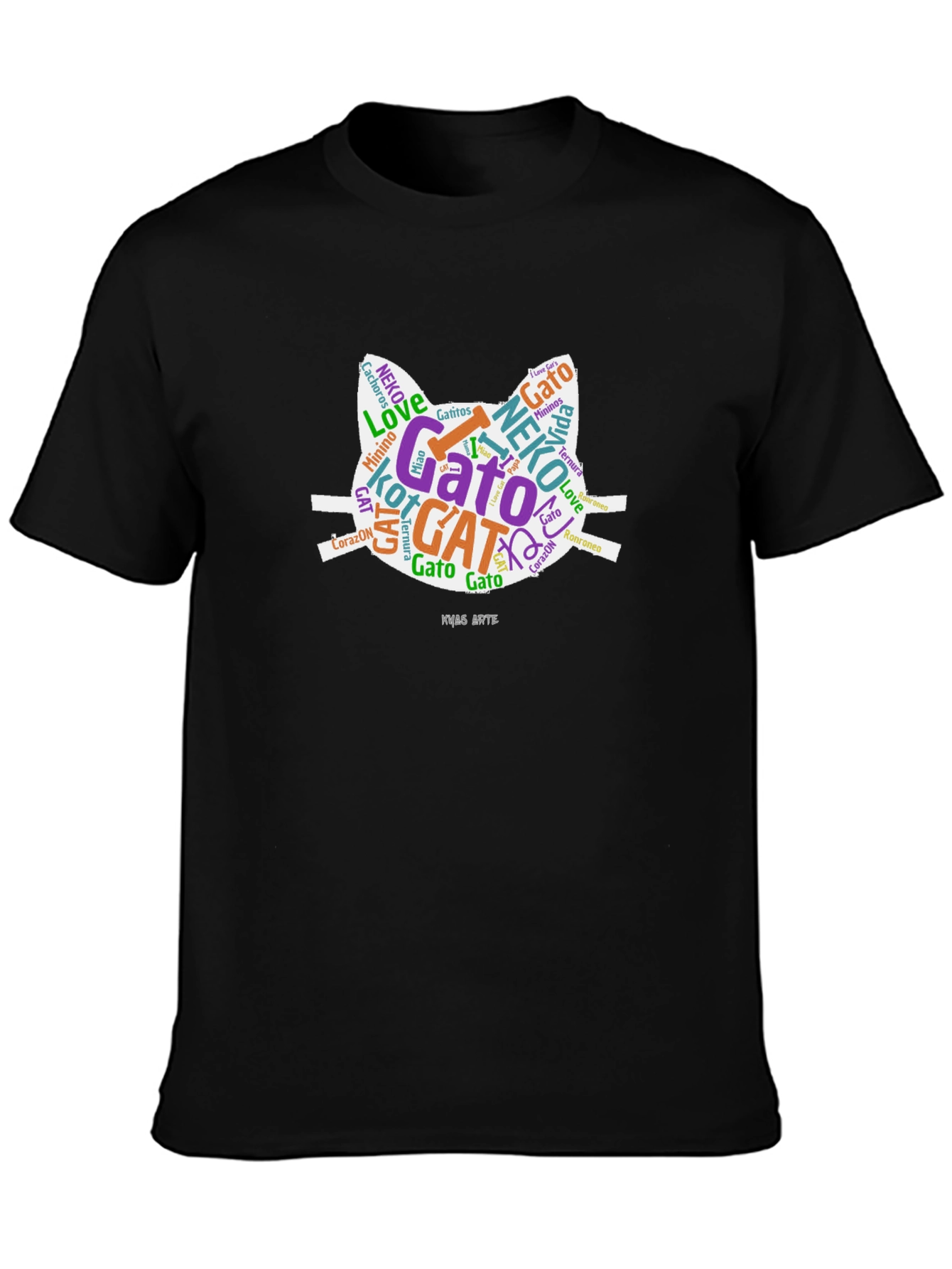 Cat Word Art T-Shirt - Stylish Graphic Tee