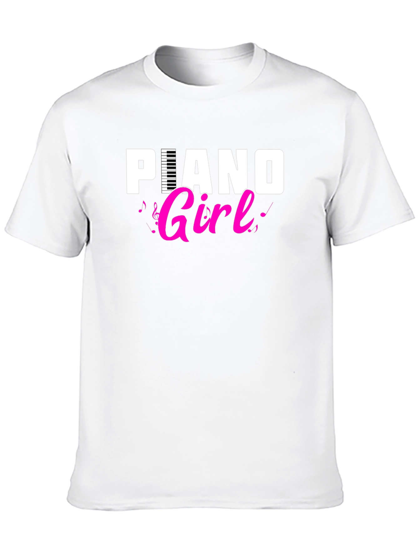 Piano Girl Black T-Shirt - Music Lover Tee