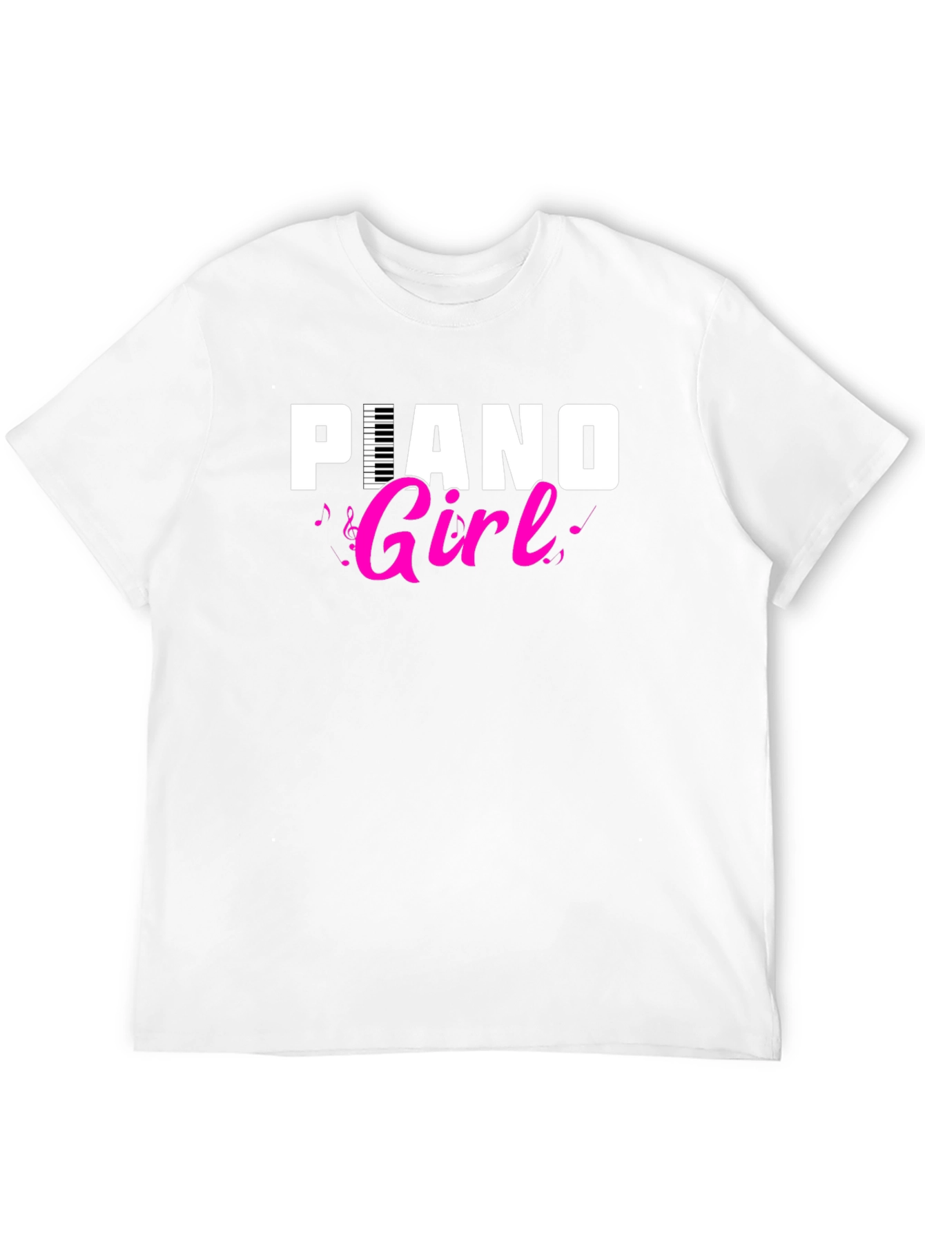 Piano Girl Black T-Shirt - Music Lover Tee